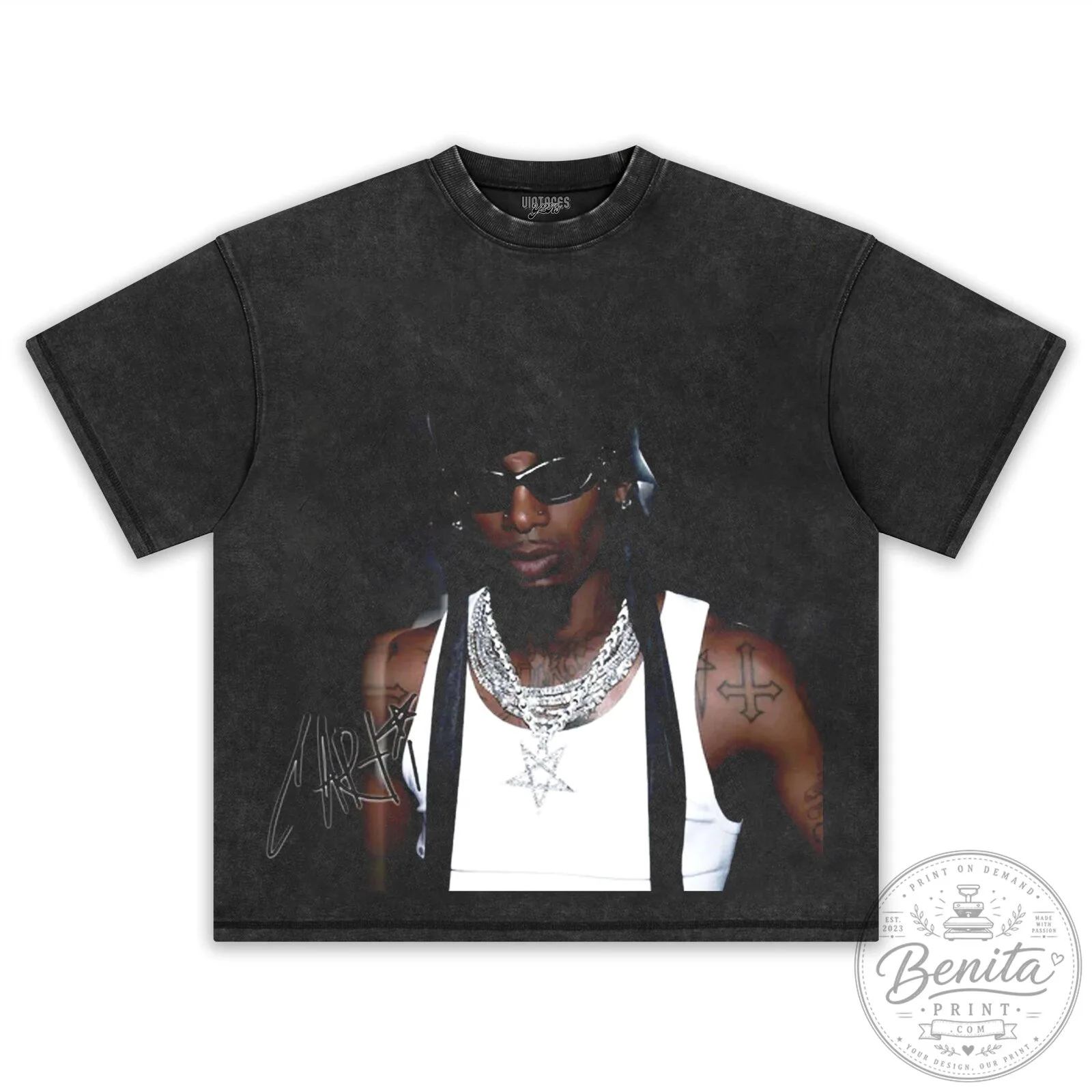 Black T-Shirt for Fans of Rapper Playboi Carti Music 9 Black T-Shirt for Fans of Rapper Playboi Carti Music