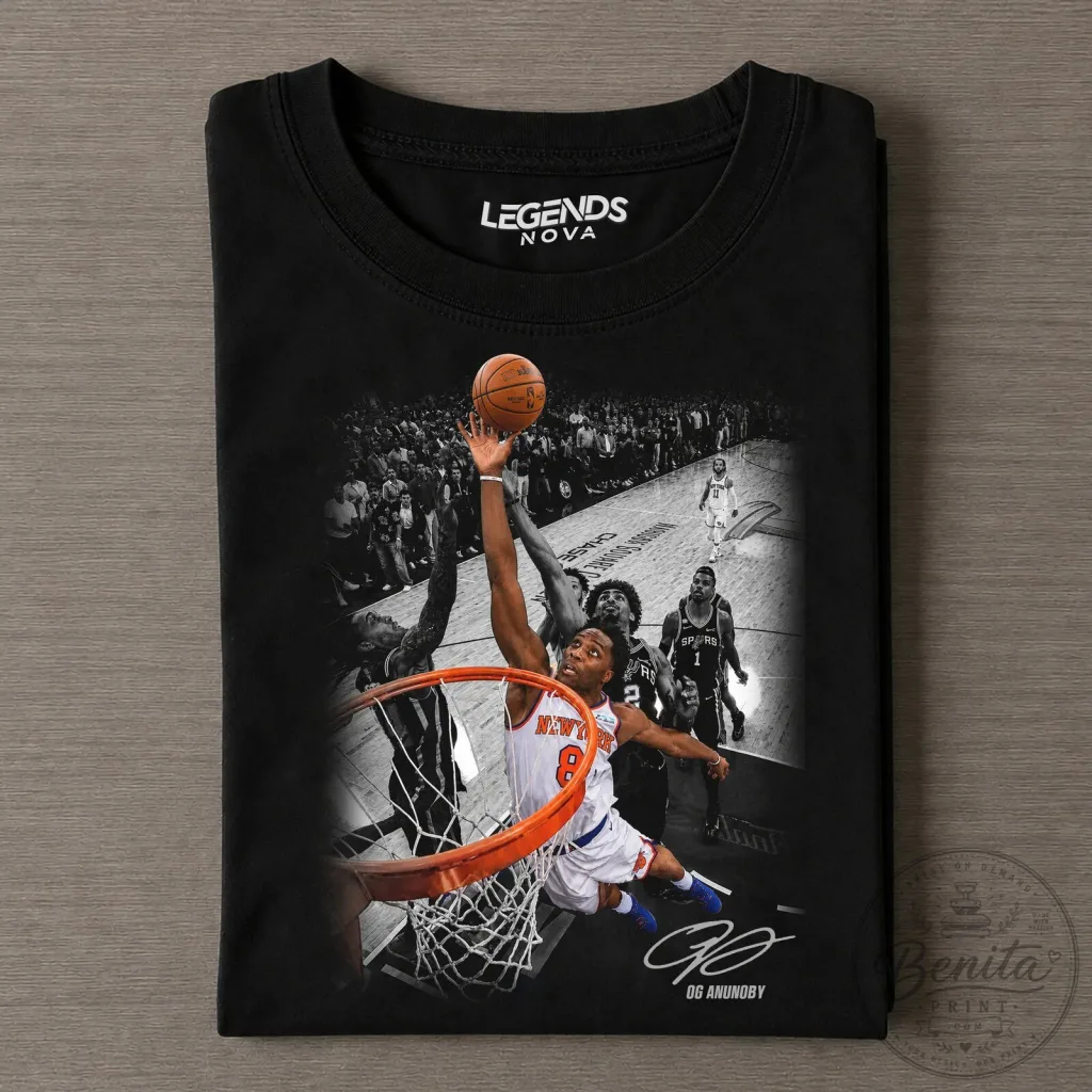 OG Anunoby New York Knicks Basketball Slam Dunk Graphic T-Shirt OG Anunoby New York Knicks Basketball Slam Dunk Graphic T-Shirt