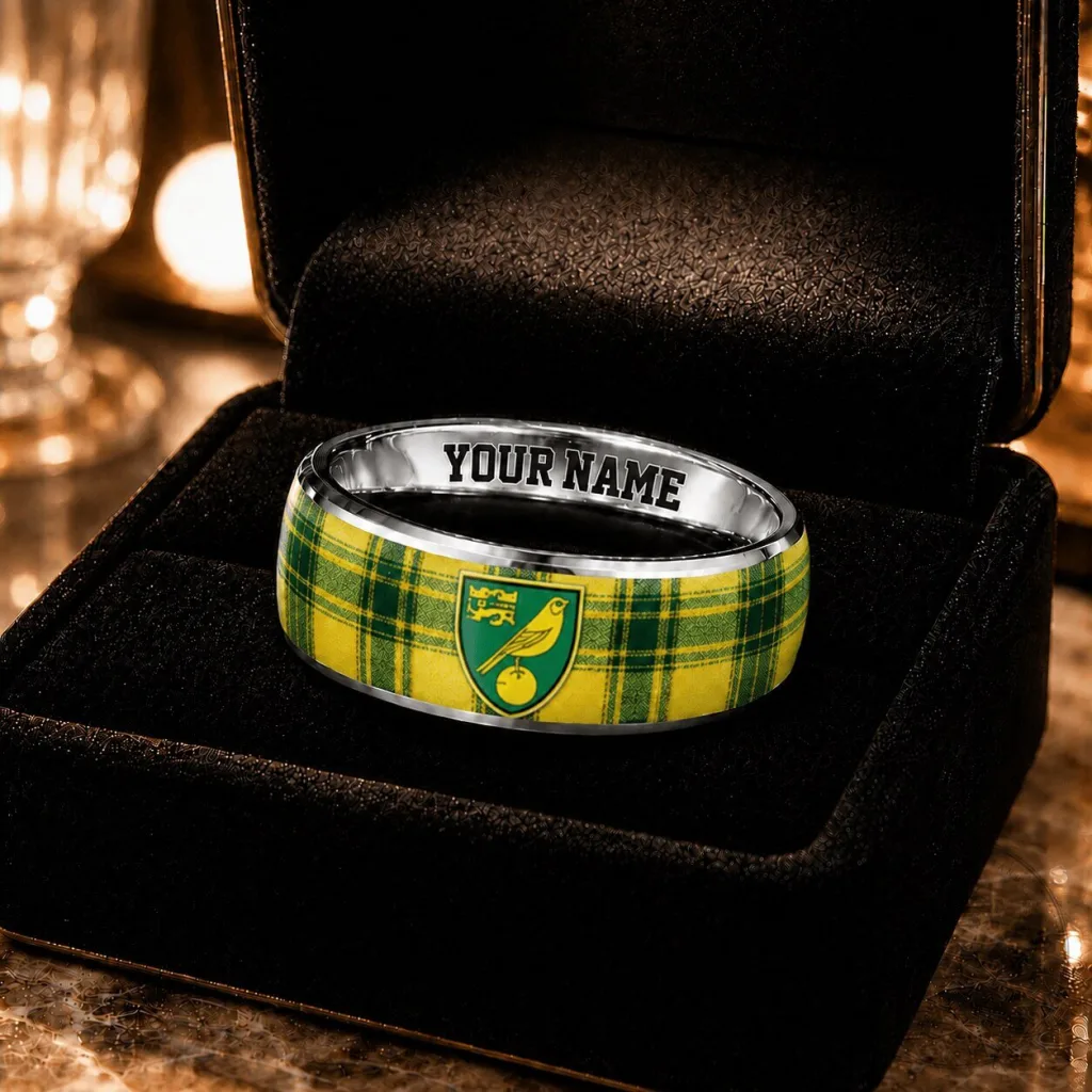 Norwich City Football Club English Football League Championship Plaid Ring Norwich City Football Club English Football League Championship Plaid Ring