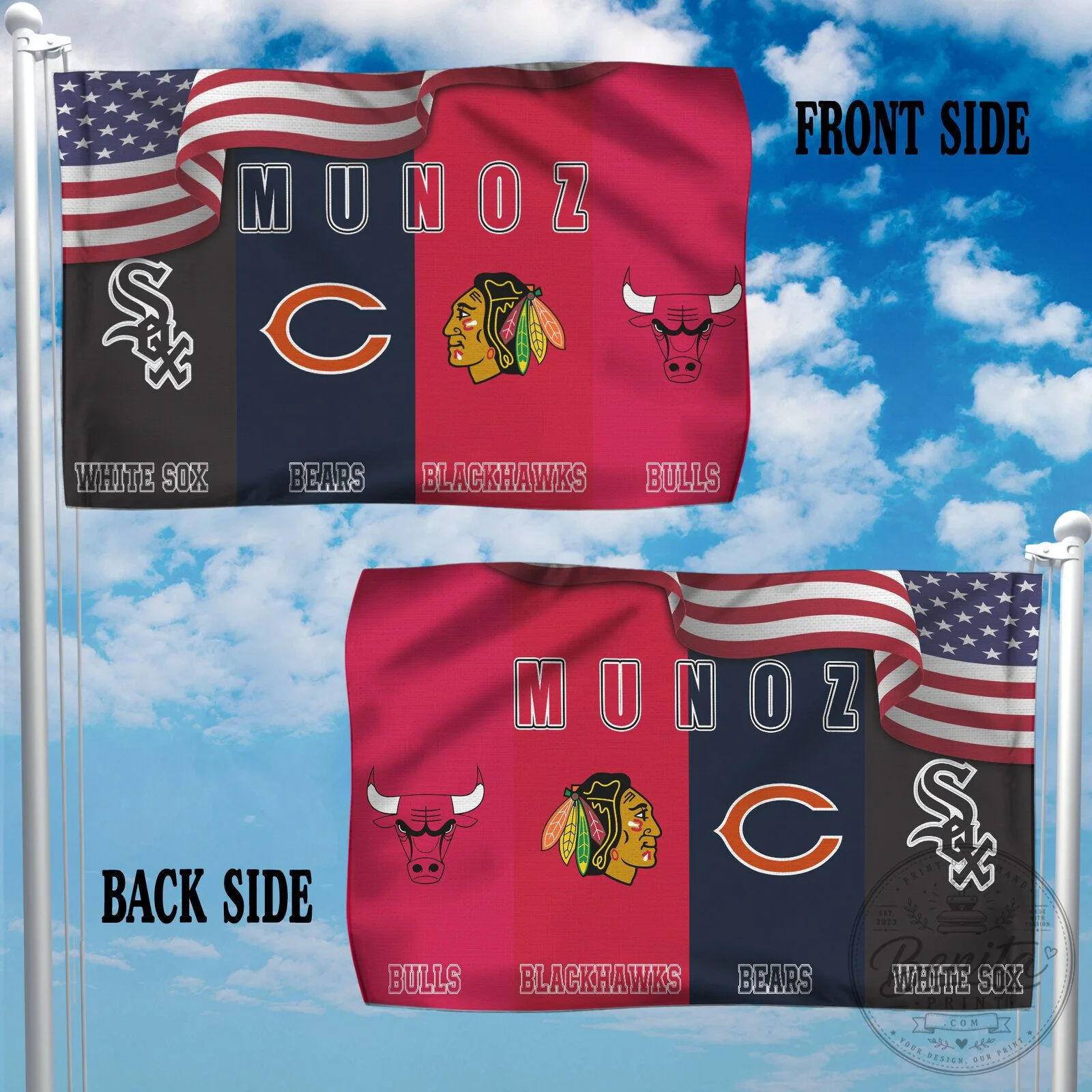Custom Sports Team Family Name American Flag, Personalized Football Baseball Hockey Basketball Flag 17 Custom Sports Team Family Name American Flag, Personalized Football Baseball Hockey Basketball Flag