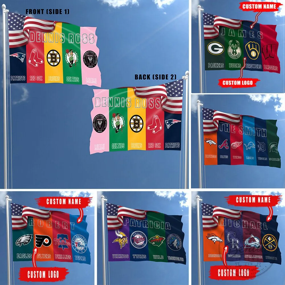 Custom Sports Team Family Name American Flag, Personalized Football Baseball Hockey Basketball Flag 20 Custom Sports Team Family Name American Flag, Personalized Football Baseball Hockey Basketball Flag