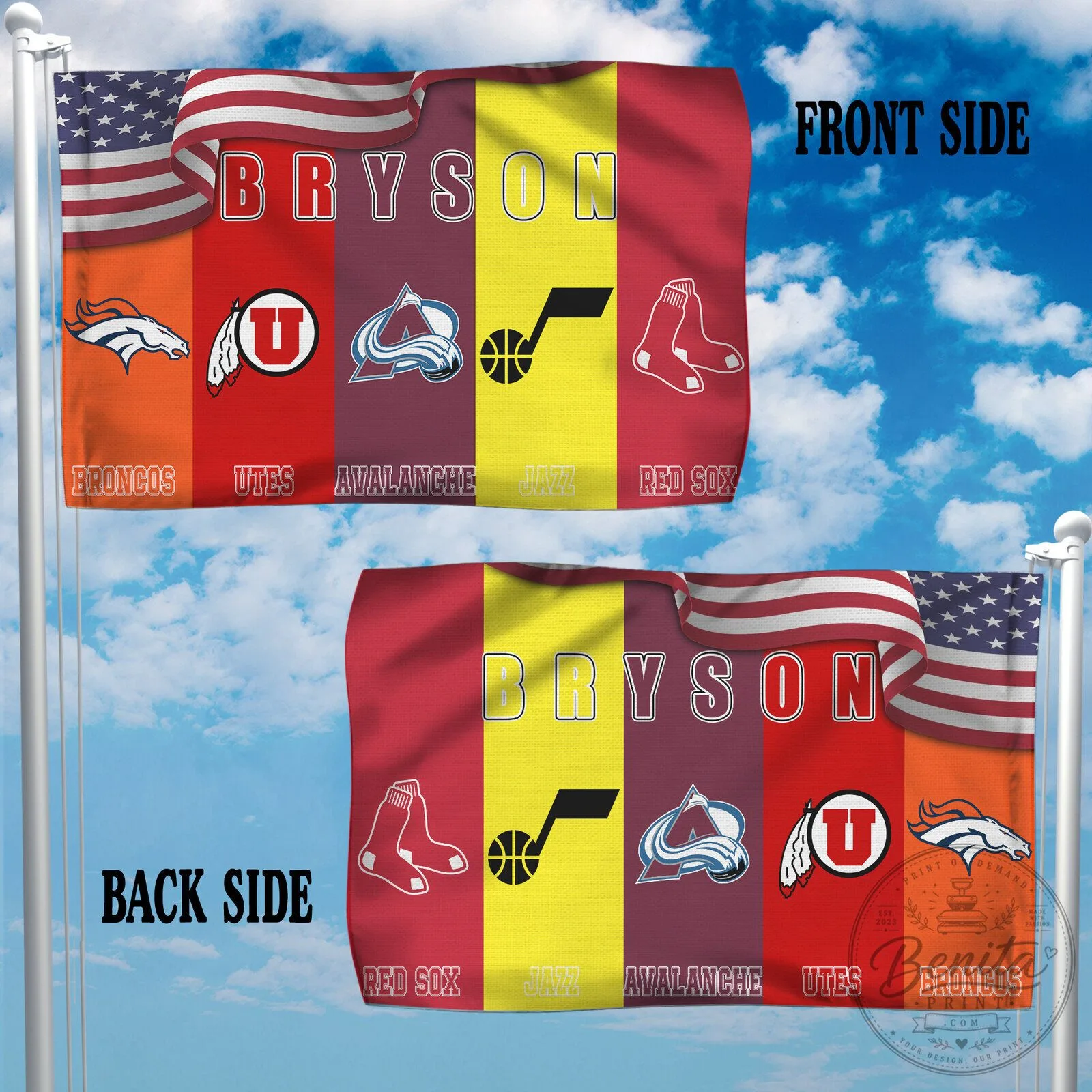 Custom Sports Team Family Name American Flag, Personalized Football Baseball Hockey Basketball Flag 22 Custom Sports Team Family Name American Flag, Personalized Football Baseball Hockey Basketball Flag