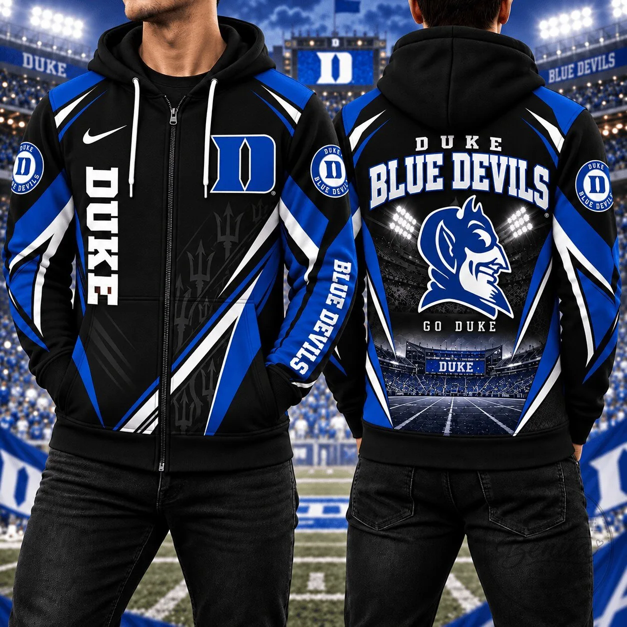 Duke Blue Devils College Basketball Team Full-Zip Hoodie