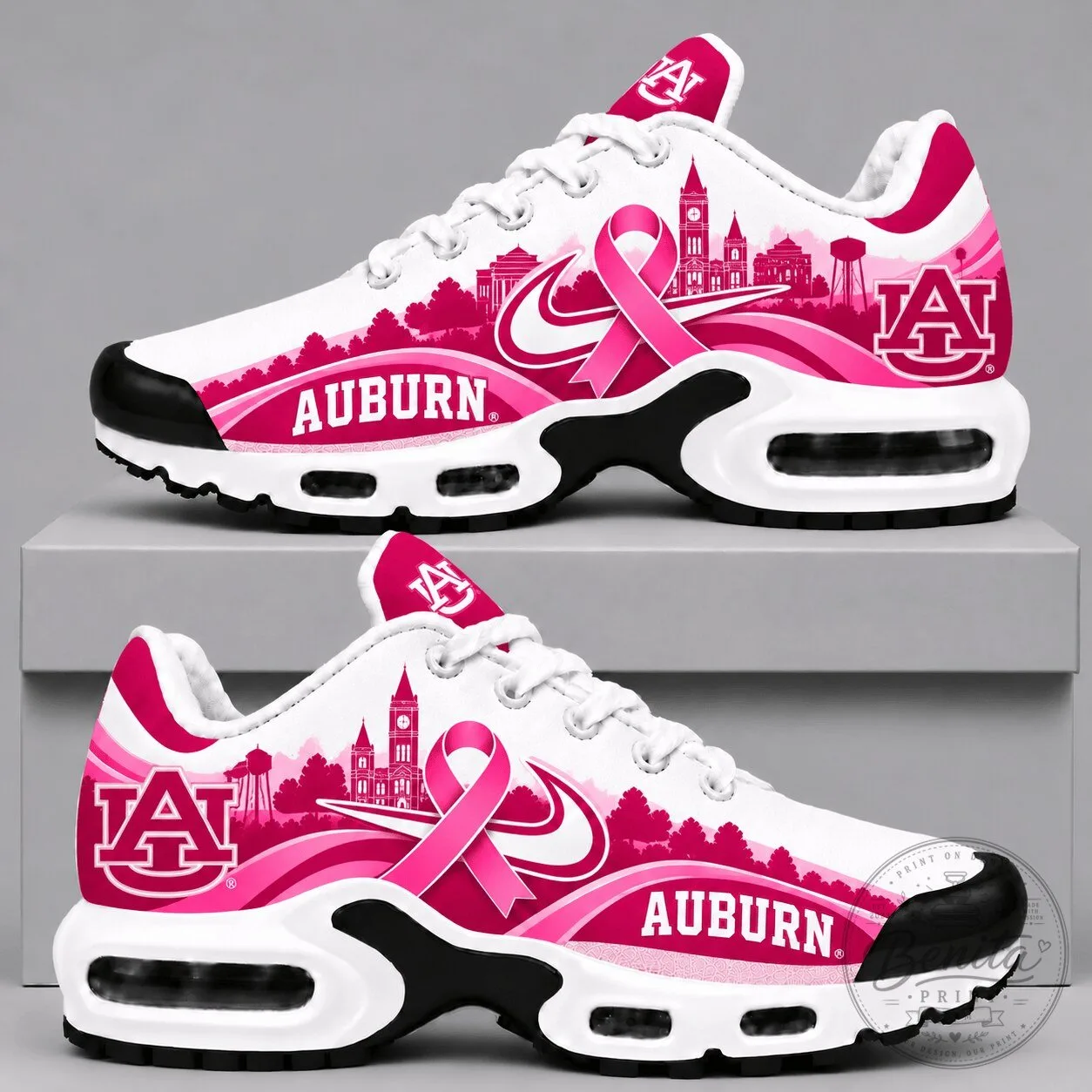 Auburn Tigers Breast Cancer Awareness Pink Ribbon Running Shoes