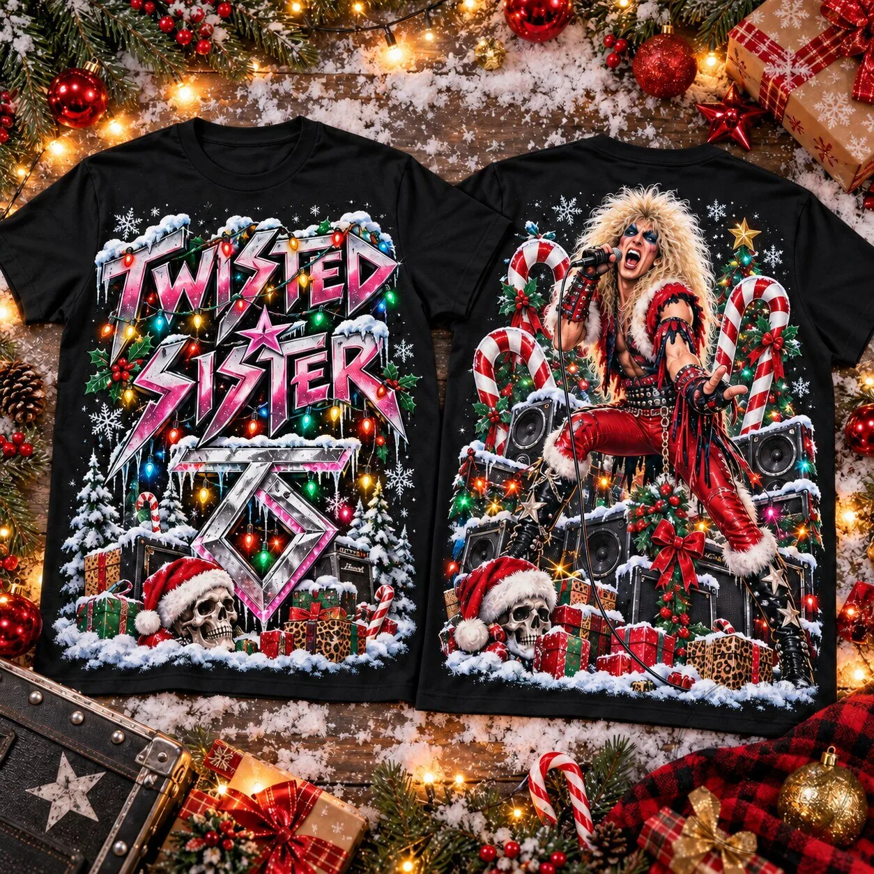 Twisted Sister Christmas Holiday Heavy Metal T-Shirt