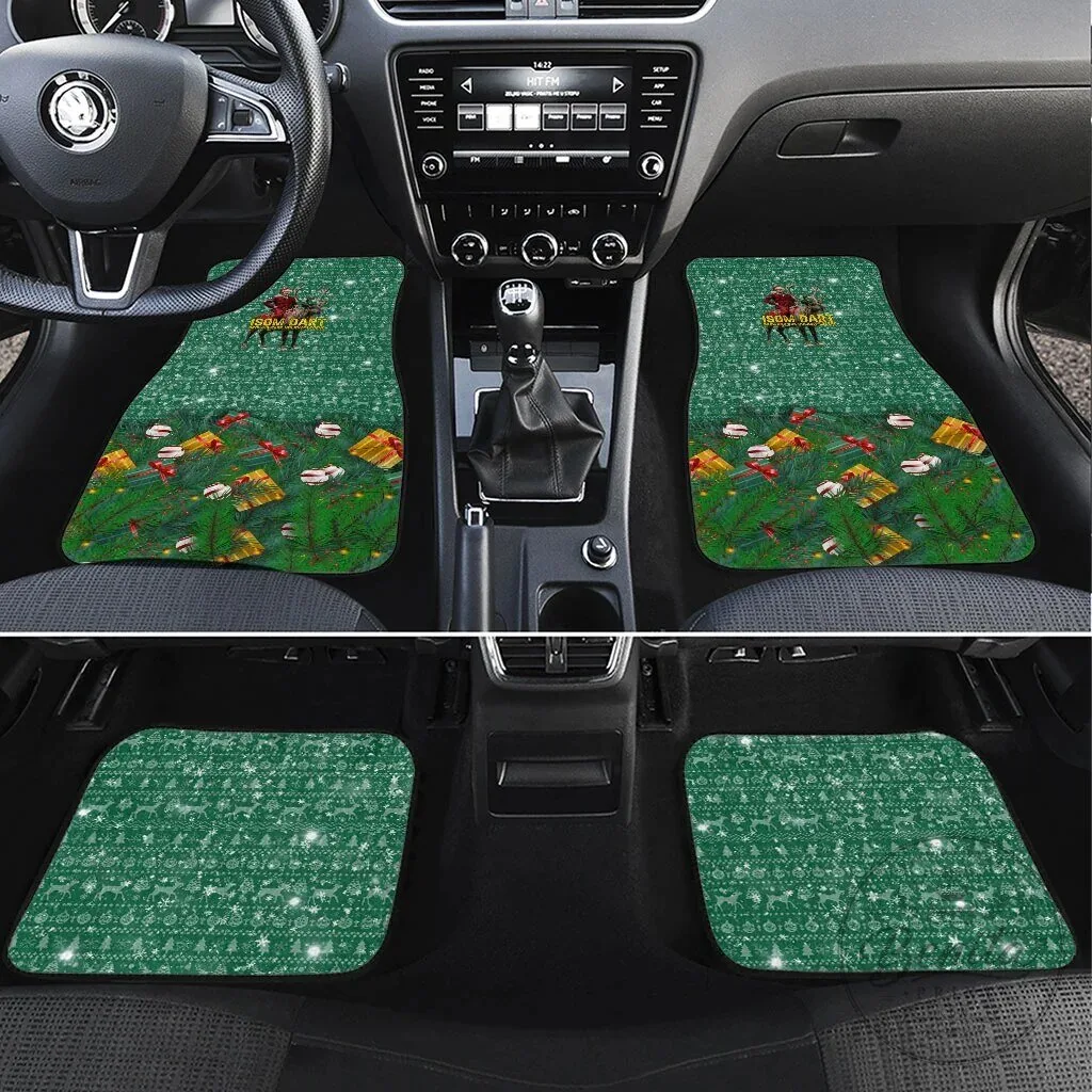 Isom Dart Black Cowboy Western Christmas Holiday Reindeer Car Mat Set