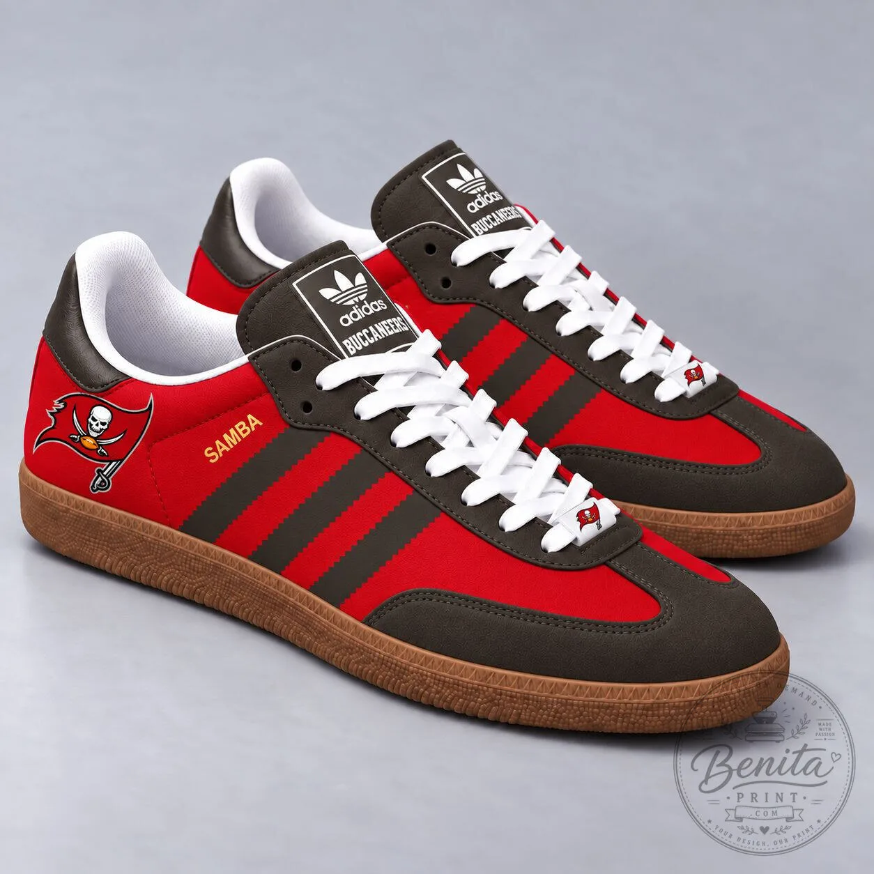Tampa Bay Buccaneers NFL Classic Samba Inspired Low-Top Sneakers
