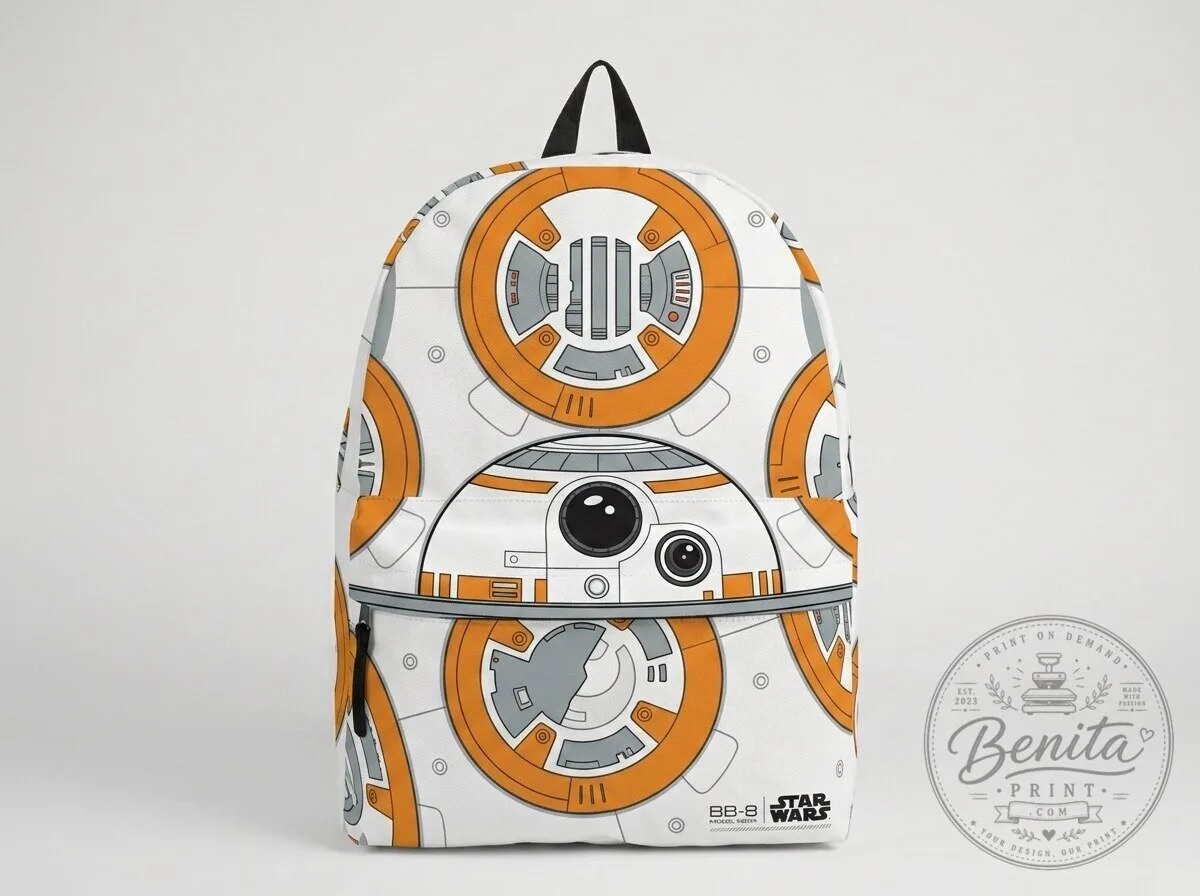 Star Wars BB-8 Droid Character Design White and Orange Backpack 6 Star Wars BB-8 Droid Character Design White and Orange Backpack