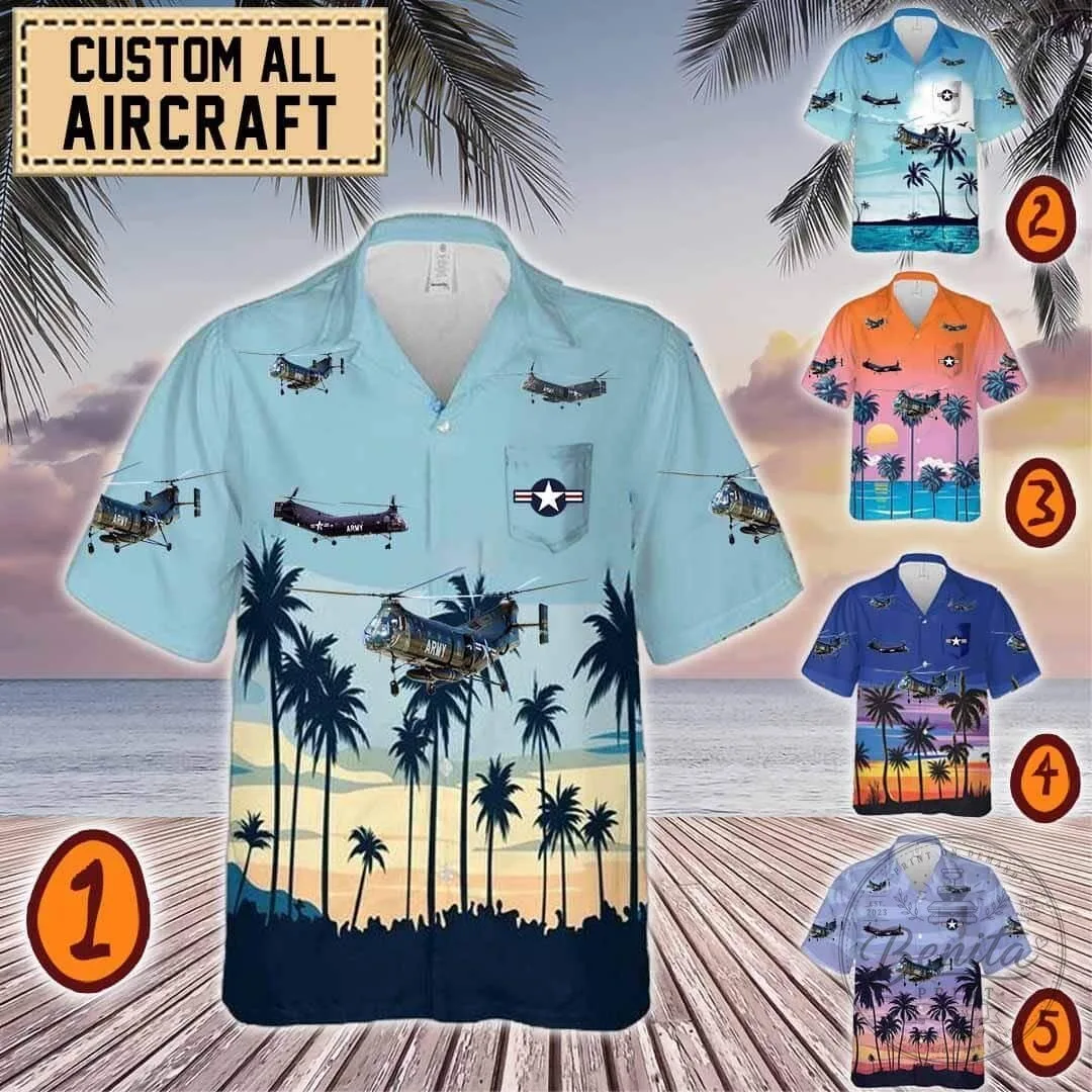 Piasecki H-21 Shawnee Helicopter US Army Hawaiian Shirt