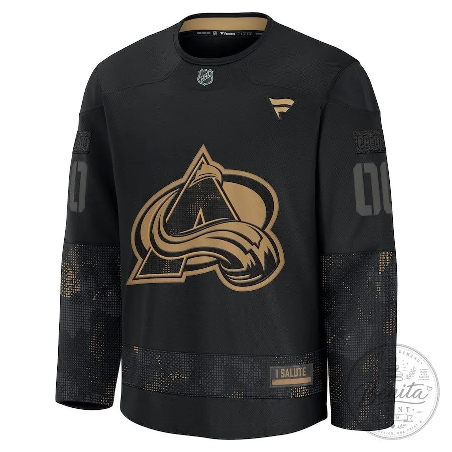 Colorado Avalanche Military Appreciation Black and Gold Hockey Jersey