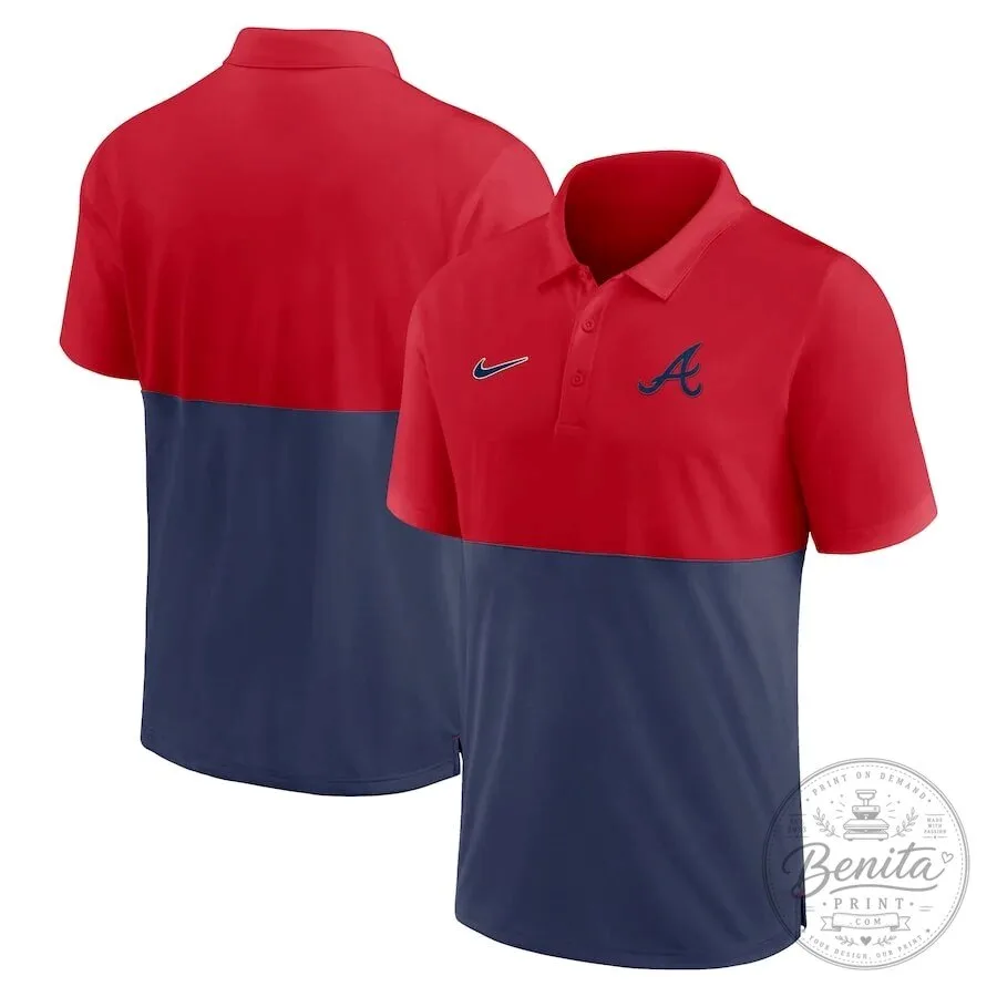 Atlanta Braves Nike Red and Navy Blue Performance Polo Shirt