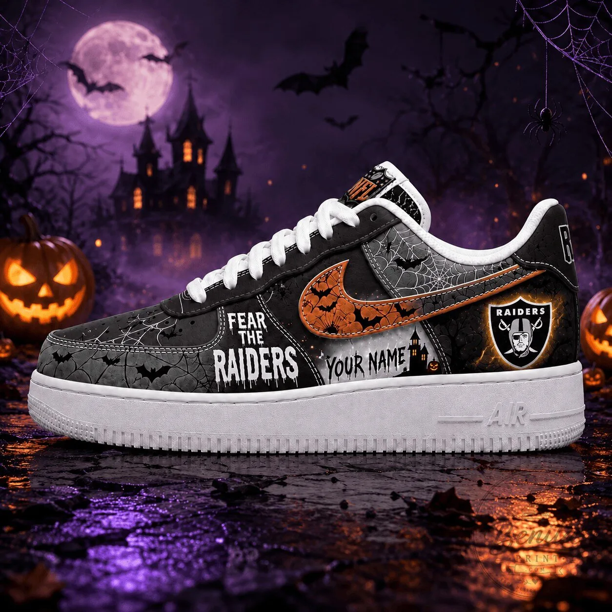 Las Vegas Raiders Halloween Fear The Team Custom Name Shoes