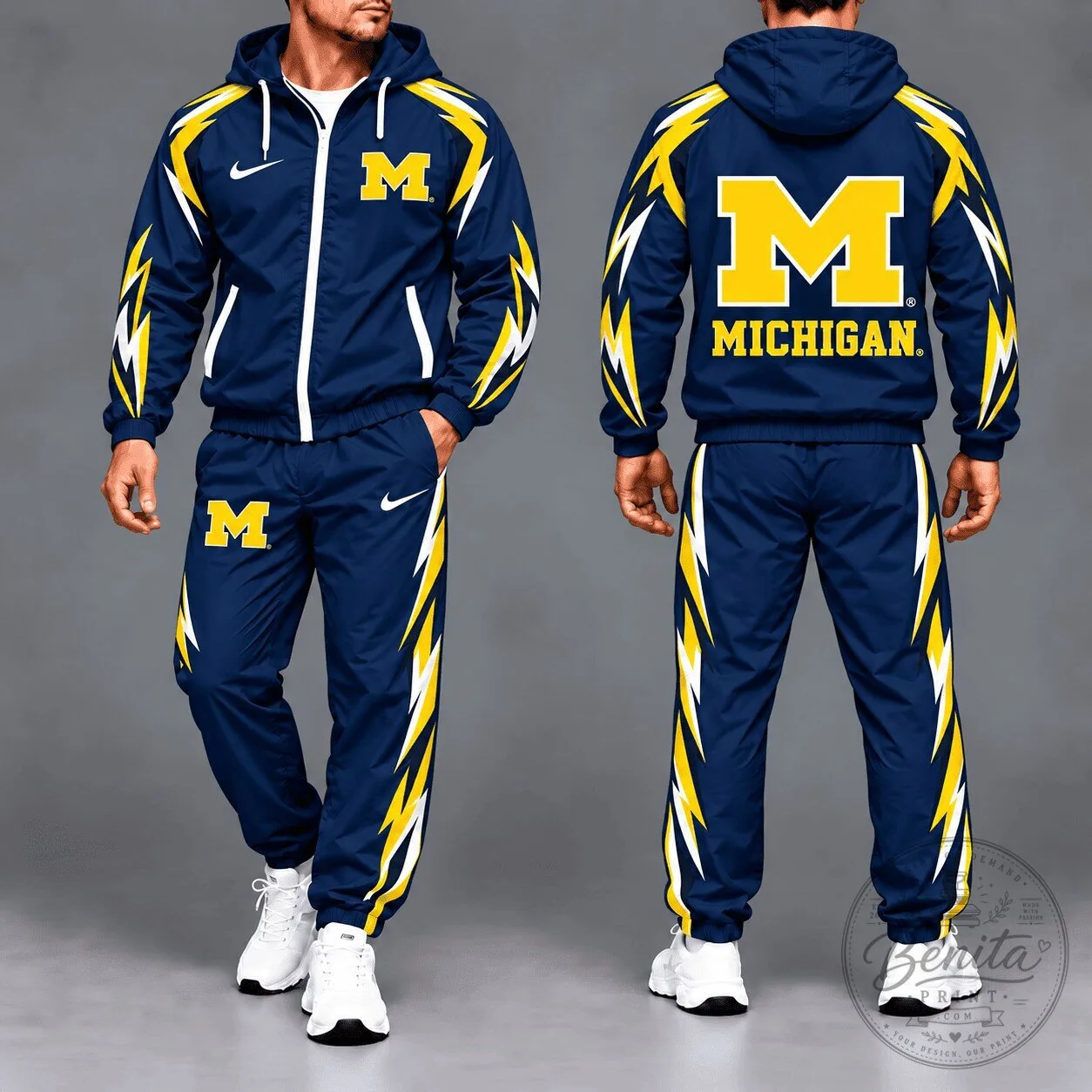Michigan Wolverines NCAA Performance Full-Zip Hooded Tracksuit