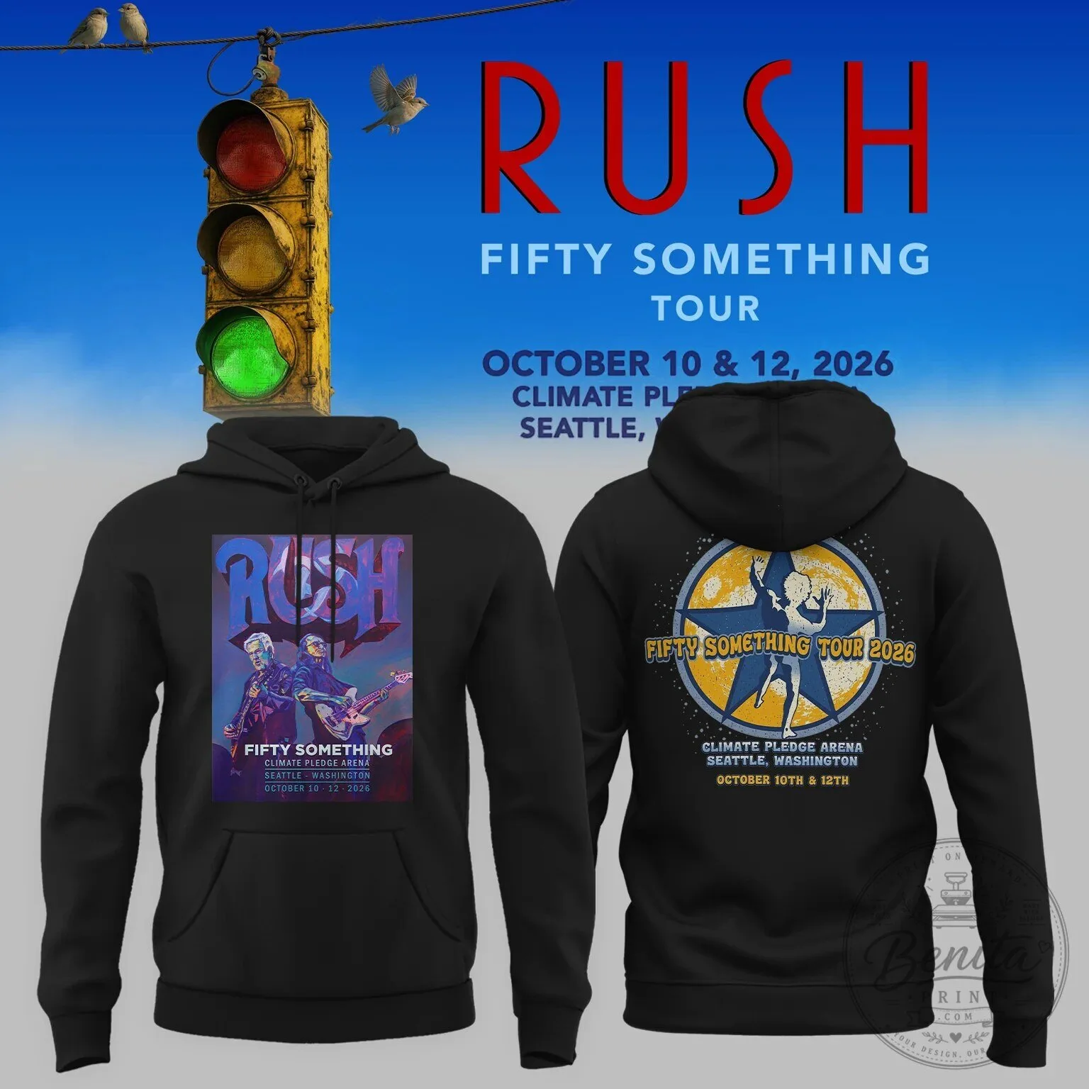 Rush Fifty Something Tour 2026 Climate Pledge Arena Seattle Concert Hoodie