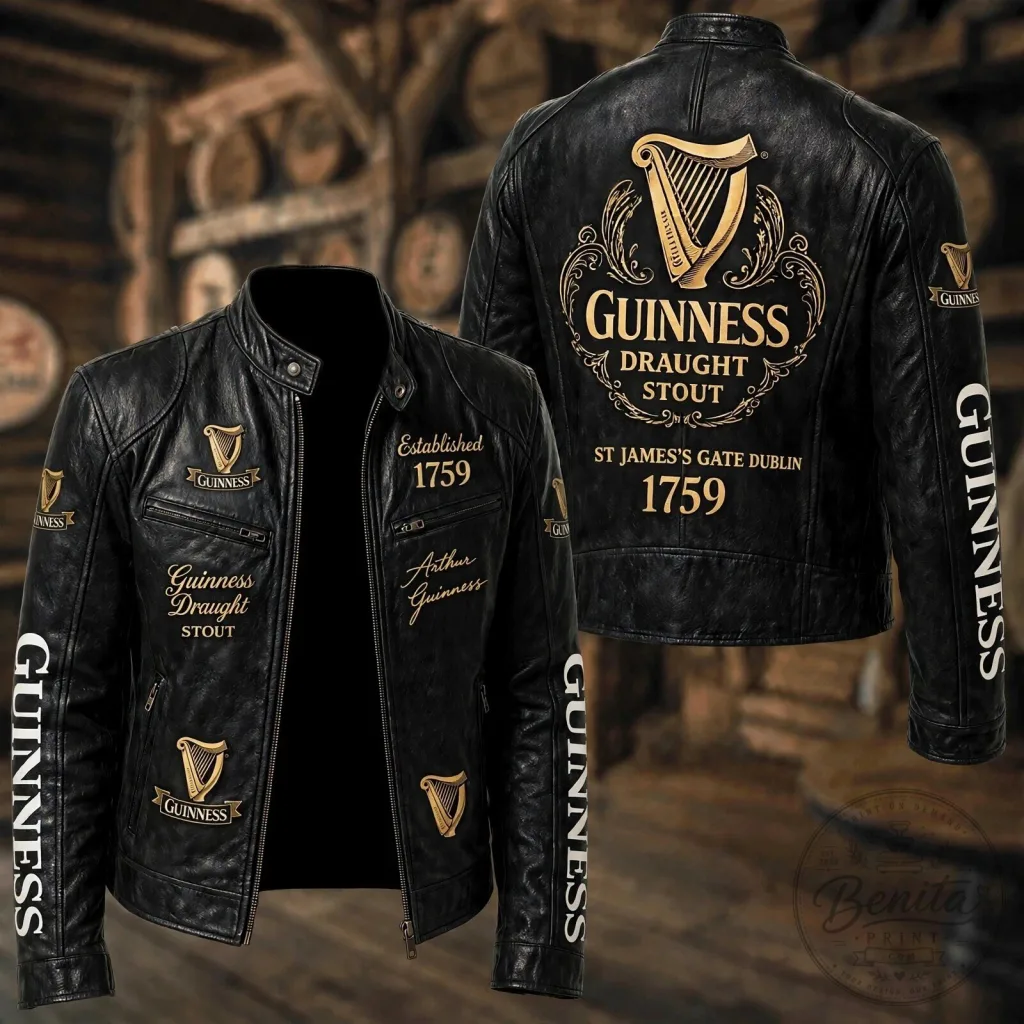 Guinness Draught Stout Established 1759 Leather Jacket Guinness Draught Stout Established 1759 Leather Jacket