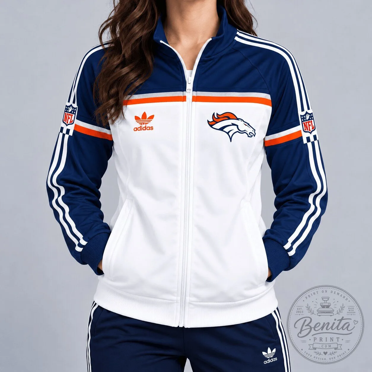 Denver Broncos National Football League Adidas Full-Zip Track Jacket