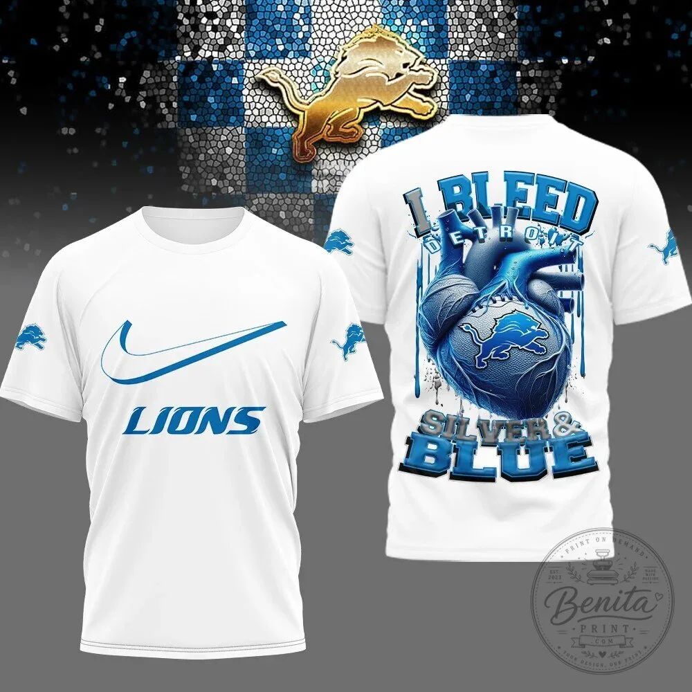 Detroit Lions Shirt I Bleed Silver and Blue Football Fan T-Shirt