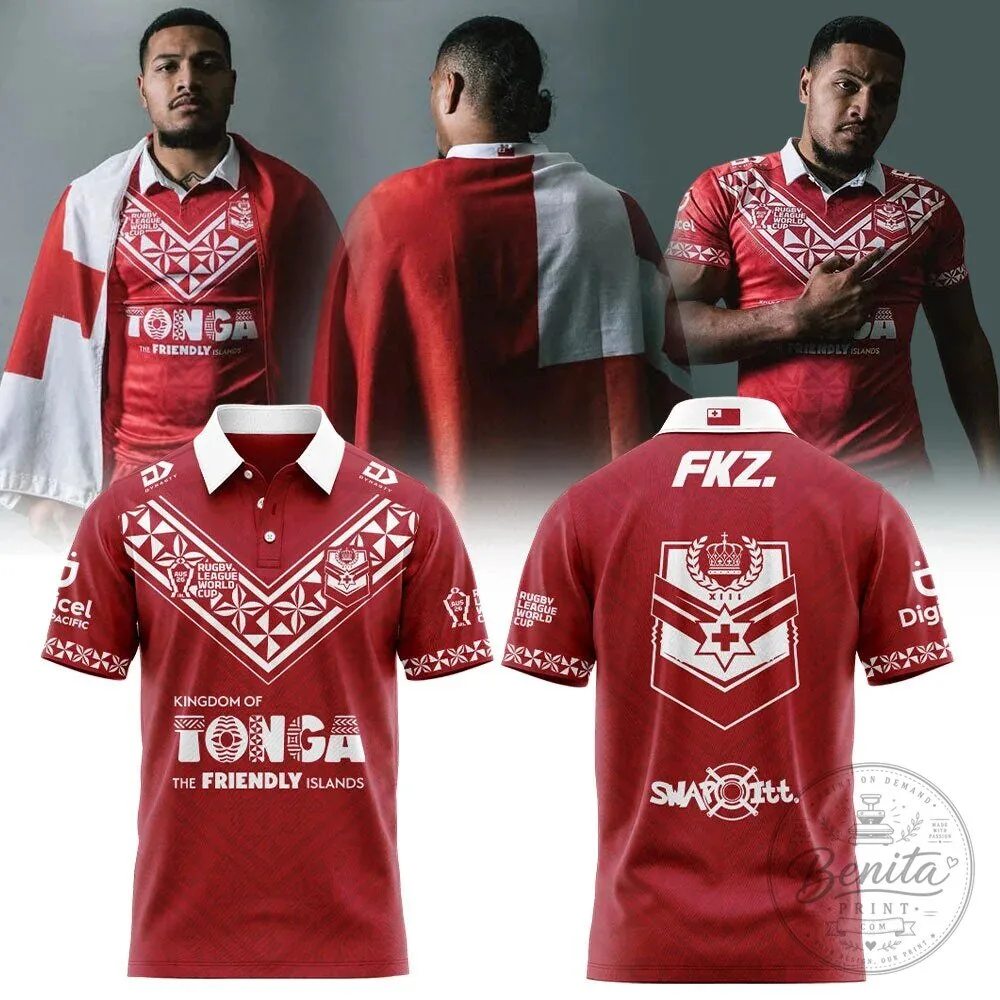 Kingdom of Tonga Polo Shirt for Rugby League World Cup - Friendly Islands Design