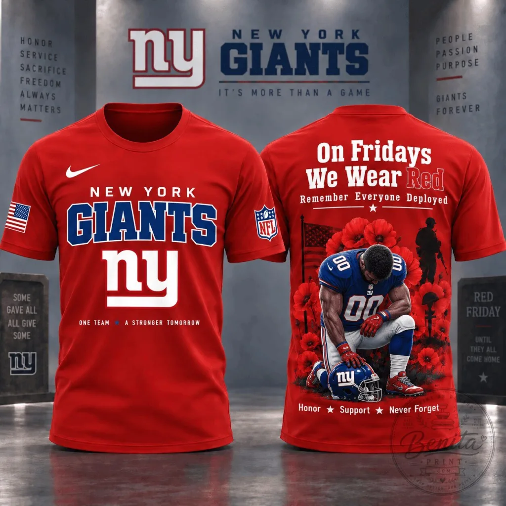 New York Giants NFL Red Friday Remember Everyone Deployed T-Shirt New York Giants NFL Red Friday Remember Everyone Deployed T-Shirt