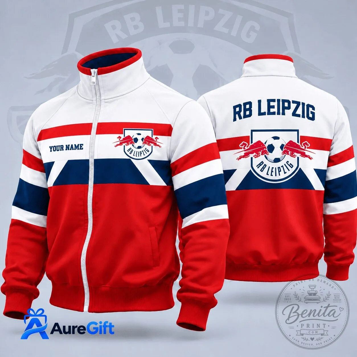 RB Leipzig Bundesliga Matchday Personalized Name Stand Collar Jacket