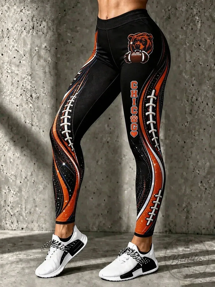 Chicago Bears Football Team Logo Women's Leggings 6 Chicago Bears Football Team Logo Women