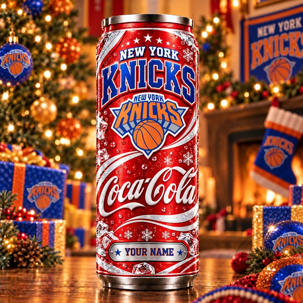 New York Knicks Coca-Cola Can Tumbler Personalized Basketball Fan Gift