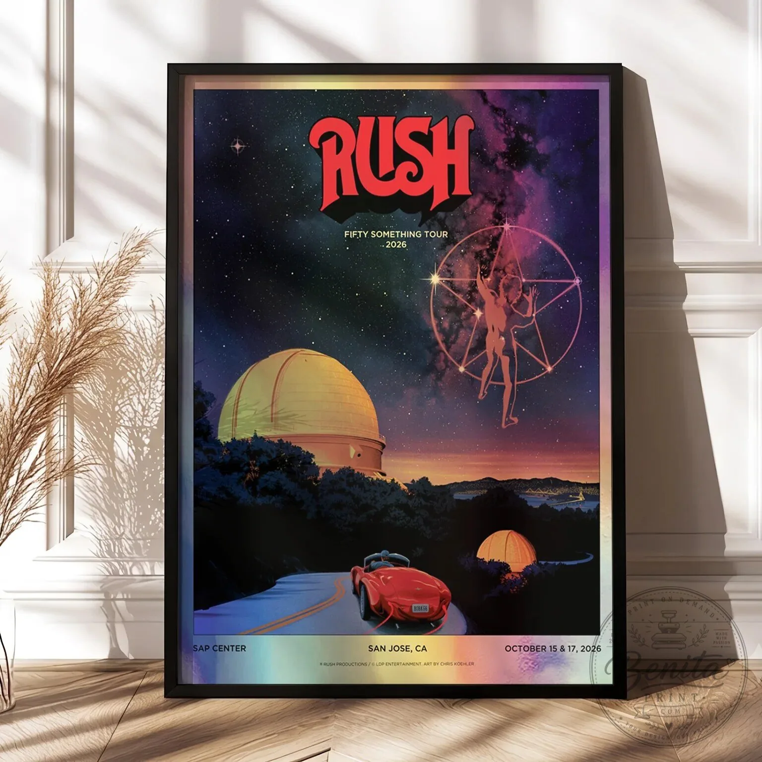 2026 San Jose Concert Music Poster Wall Art for Rush Fifty Something Tour