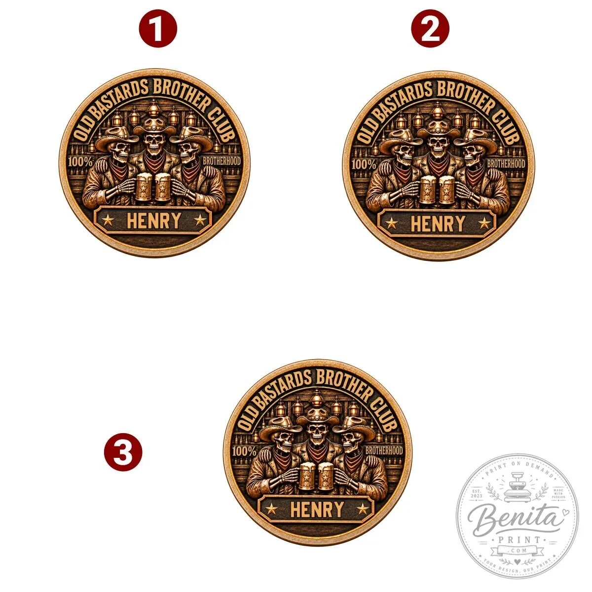 Old Bastards Brother Club Personalized Brotherhood Skull Design Metal Pin 24 Old Bastards Brother Club Personalized Brotherhood Skull Design Metal Pin