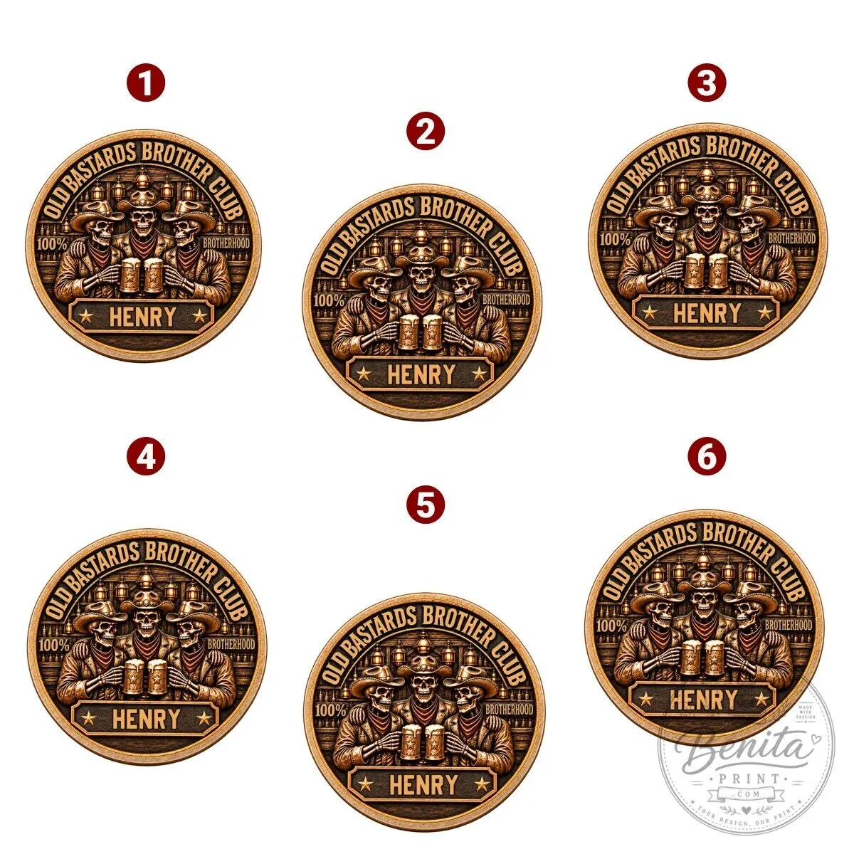 Old Bastards Brother Club Personalized Brotherhood Skull Design Metal Pin 27 Old Bastards Brother Club Personalized Brotherhood Skull Design Metal Pin