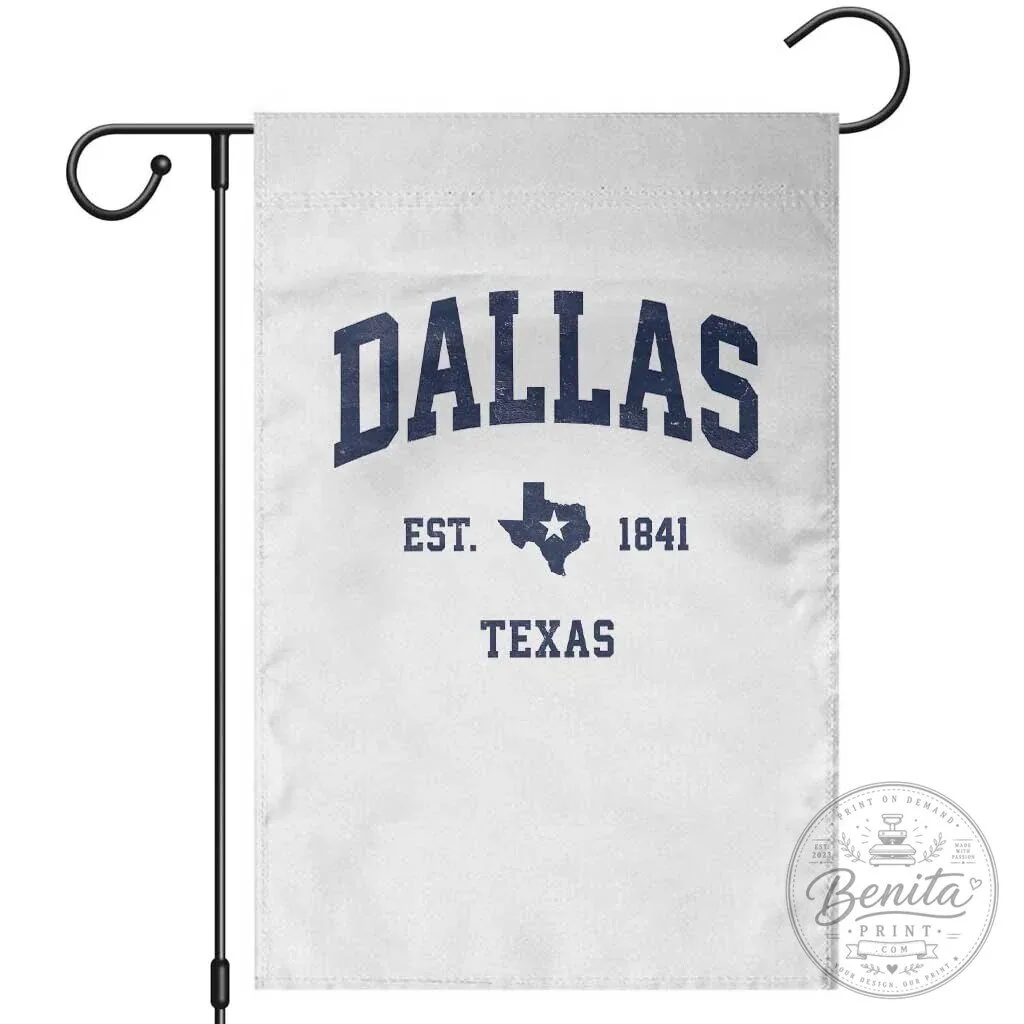 Dallas Texas Est 1841 Vintage City Souvenir Garden Flag