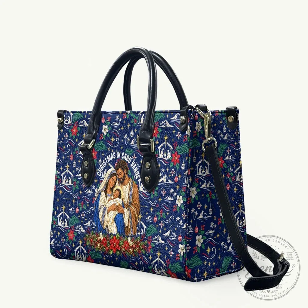 Christmas in Cabo Verde Nativity Scene Floral Pattern Handbag