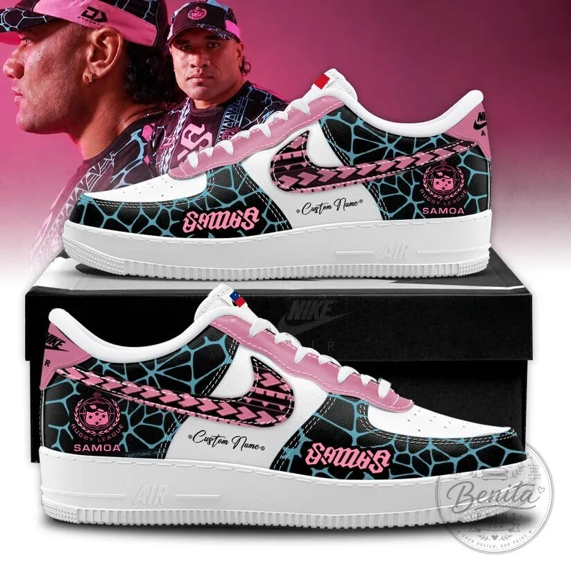 Samoa Rugby League Turtle Shell Pattern Custom Sneakers