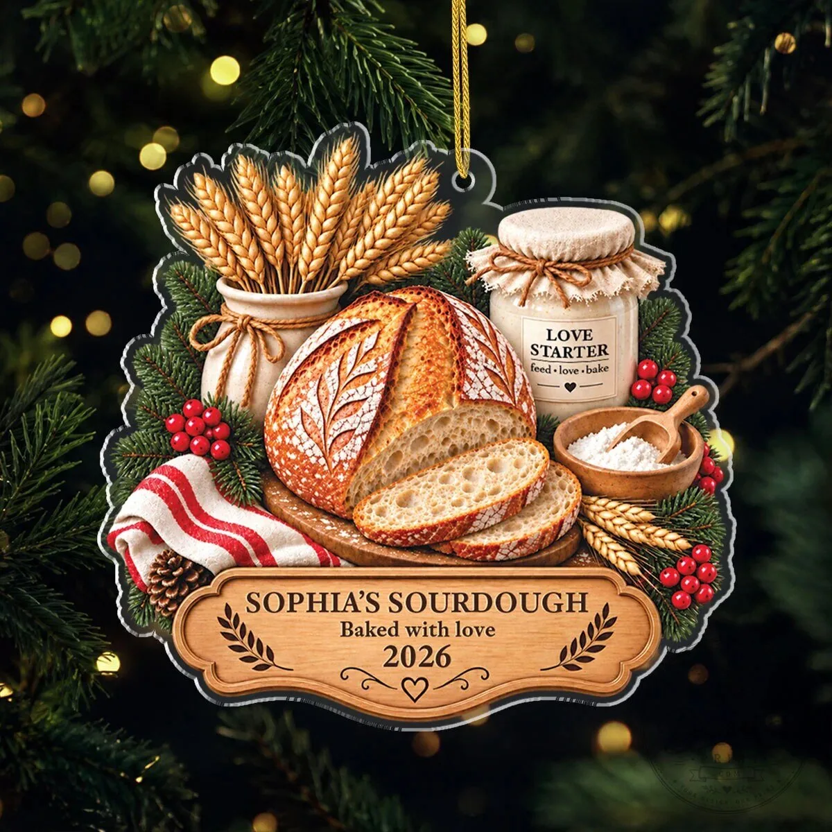 Custom Made Christmas Tree Ornament - Sourdough Baked With Love