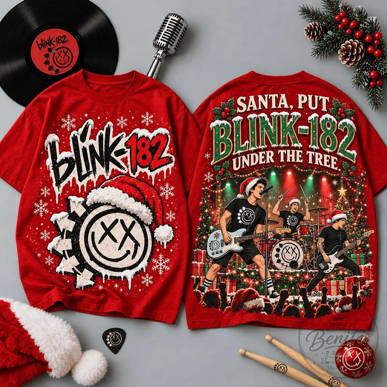 Blink-182 Santa Put Blink-182 Under The Tree Christmas Holiday T-Shirt 5 Blink-182 Santa Put Blink-182 Under The Tree Christmas Holiday T-Shirt