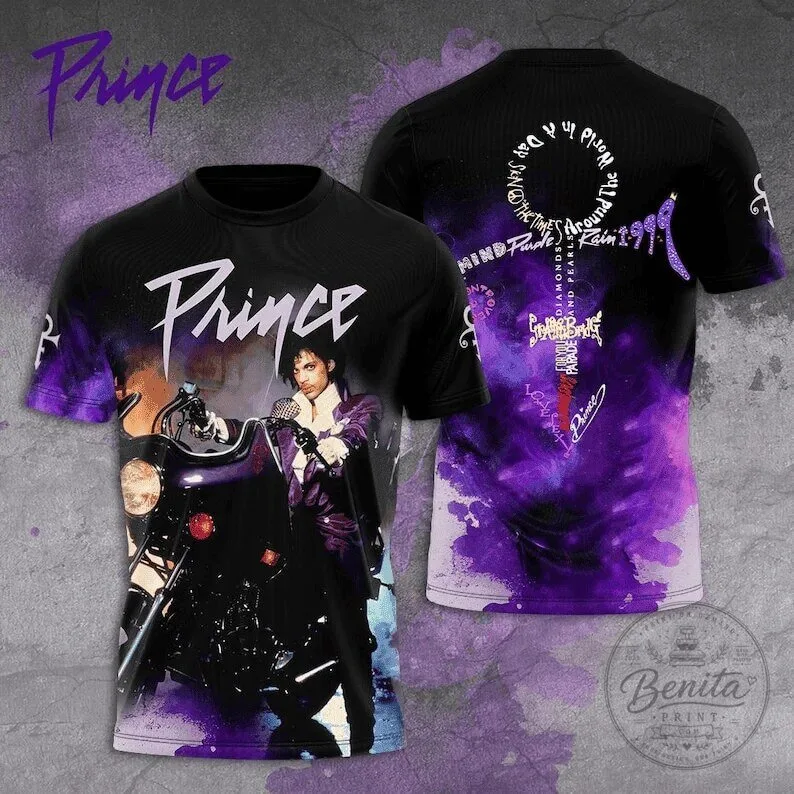 T-Shirt for Music Fans Featuring Prince's Purple Rain Album Artwork