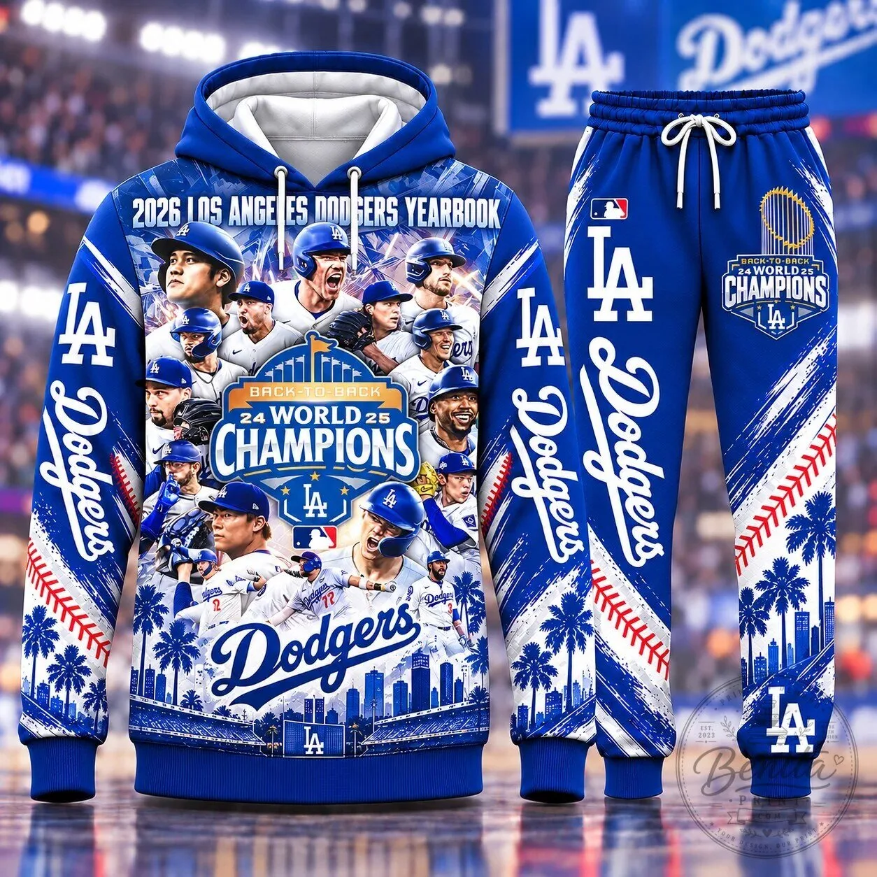 Los Angeles Dodgers Back-to-Back World Champions Baseball Hoodie