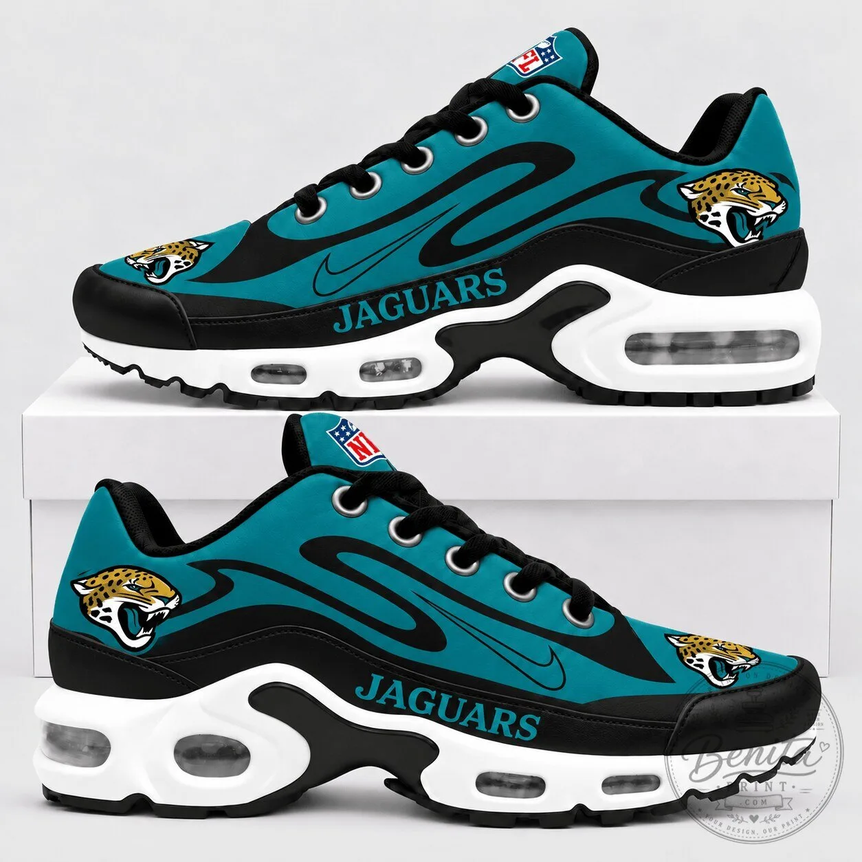 Jacksonville Jaguars NFL Sport Stripe Air Max Running Shoes for Men and Women