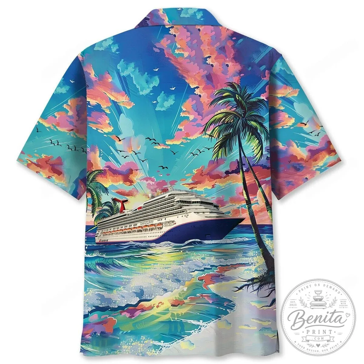 Tropical Cruise Ship Ocean Sunset Palm Trees Hawaiian Shirt 10 Tropical Cruise Ship Ocean Sunset Palm Trees Hawaiian Shirt