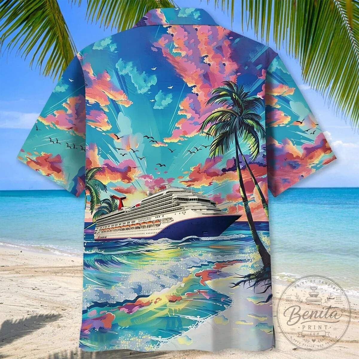 Tropical Cruise Ship Ocean Sunset Palm Trees Hawaiian Shirt 11 Tropical Cruise Ship Ocean Sunset Palm Trees Hawaiian Shirt
