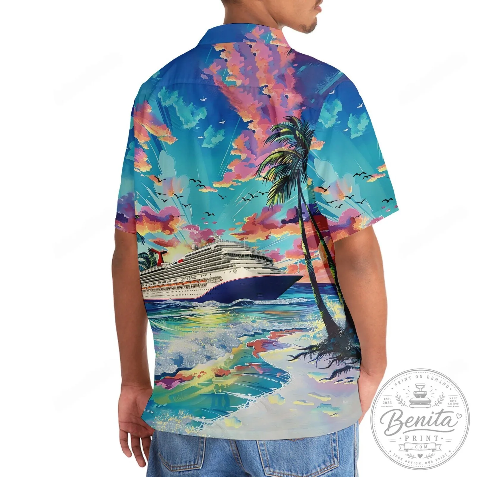 Tropical Cruise Ship Ocean Sunset Palm Trees Hawaiian Shirt 13 Tropical Cruise Ship Ocean Sunset Palm Trees Hawaiian Shirt
