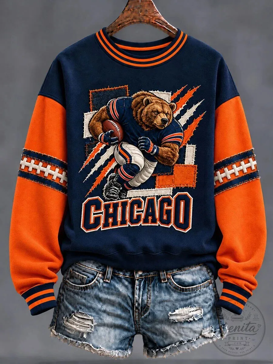 Chicago Bears Gameday Football Bear Graphic Sweatshirt