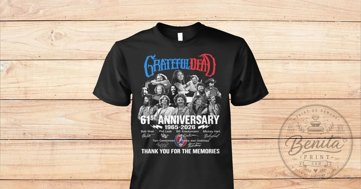 Grateful Dead 61st Anniversary 1965-2026 Thank You For The Memories T-Shirt