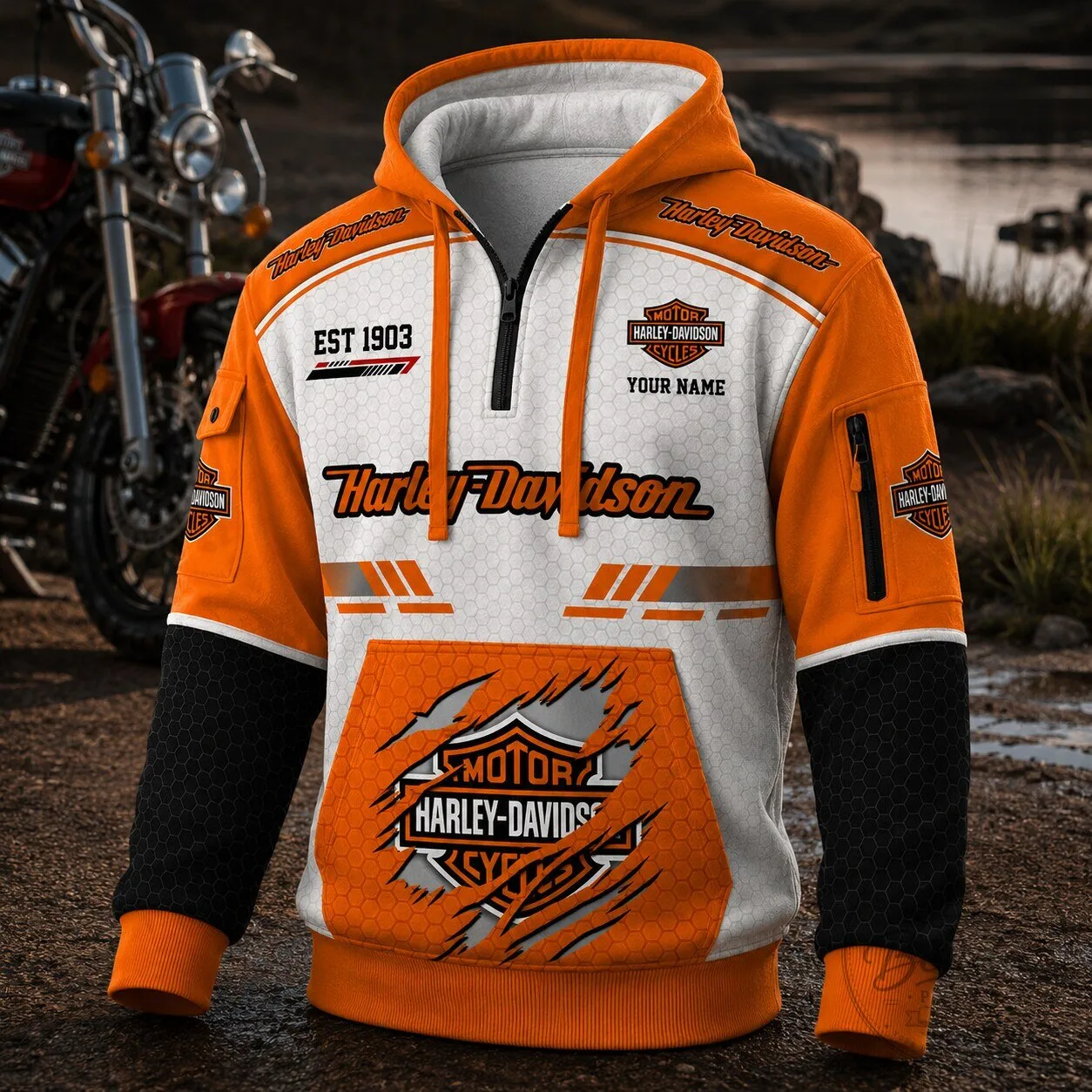 Harley Davidson Motorcycle Est 1903 Personalized Motor Cycles Hoodie