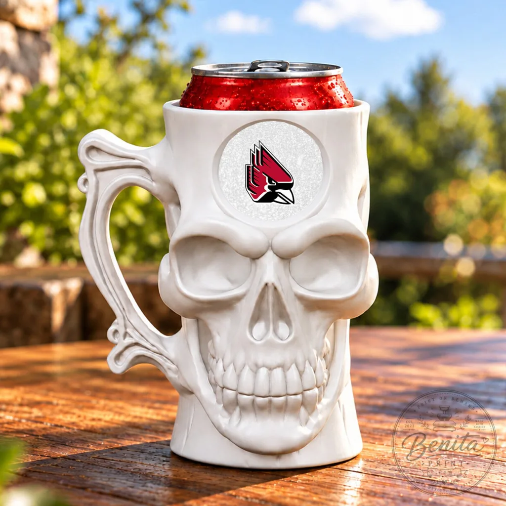 Ball State Cardinals Skull Can Cooler Holder NCAA Football Team Drinkware Ball State Cardinals Skull Can Cooler Holder NCAA Football Team Drinkware
