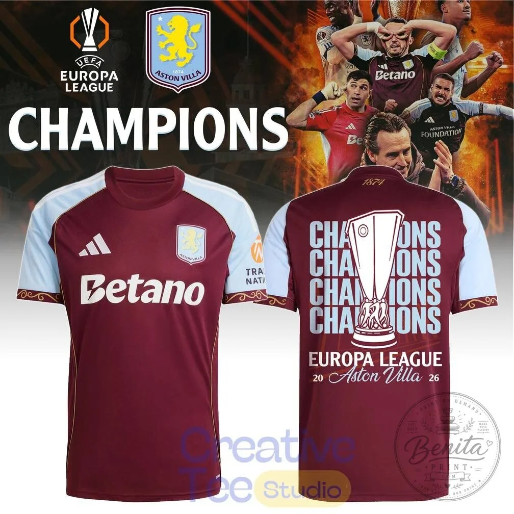 Aston Villa Europa League Champions 2026 Commemorative Soccer Jersey 5 Aston Villa Europa League Champions 2026 Commemorative Soccer Jersey