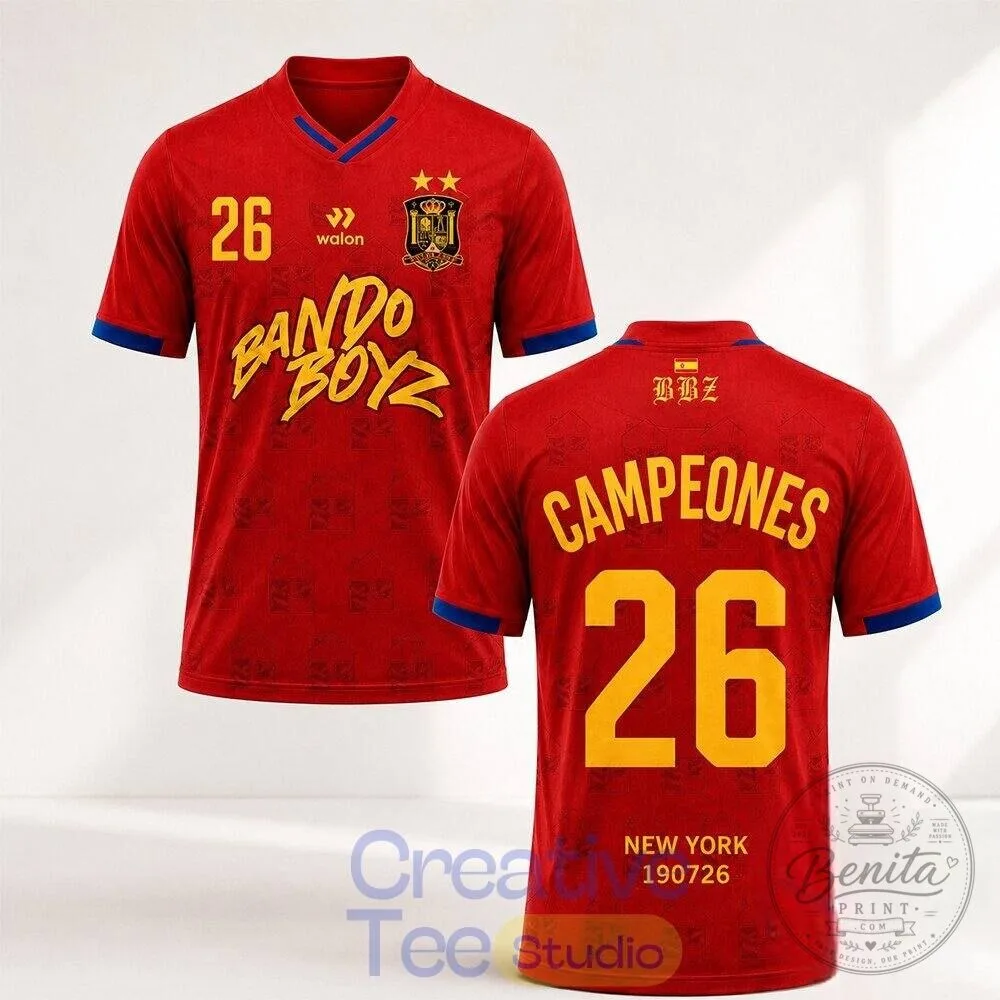 Lamine Yamal Bando Boyz Spain Campeones 2026 Red Soccer Football Jersey 5 Lamine Yamal Bando Boyz Spain Campeones 2026 Red Soccer Football Jersey
