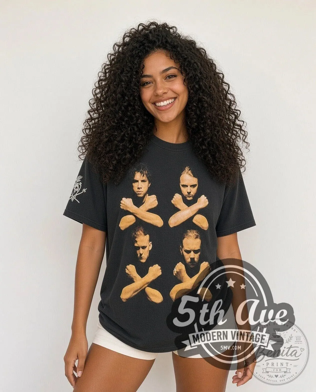 Metallica Band Members Crossed Arms Vintage Black T-Shirt 11 Metallica Band Members Crossed Arms Vintage Black T-Shirt