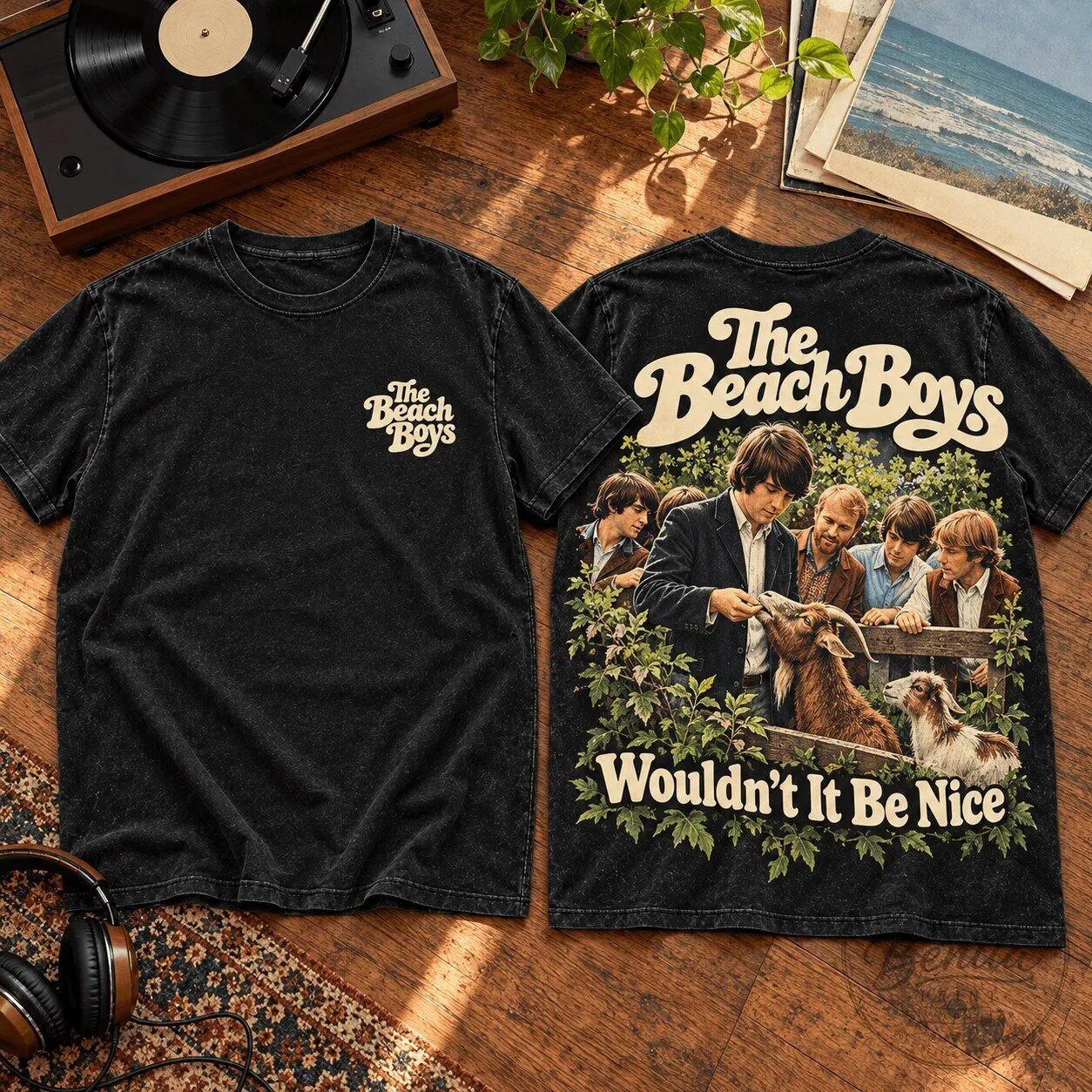 The Beach Boys Wouldn't It Be Nice Album Cover Art Black T-Shirt 4 The Beach Boys Wouldn't It Be Nice Album Cover Art Black T-Shirt